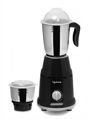 Lifelong Black 2 Pieces Motor Juicer Mixer Grinder 500 W