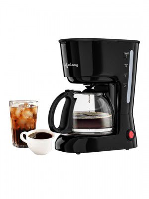 Lifelong Black 600W Drip Coffee Maker With Water Level Indicator & Borosilicate Glass Jar