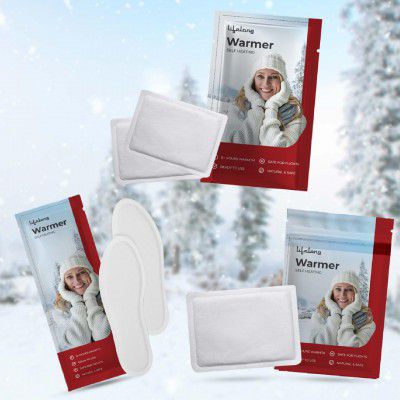 Lifelong Body Warmer Combo (Pack of 3) | 1 Body Warmer +1 Pair Hand-Warmers +1 Pair Foot Warmers | Natural Heat | Travel, Camping & Winter Essential | Long-Lasting Warmth up to 8 Hours |