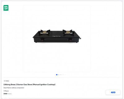 Lifelong Brass 2 Burner Gas Stove (Manual Ignition Cooktop)