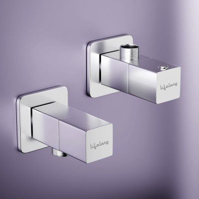 Lifelong Brass Angle Valve with Flanges | Pack of 2 (LLHIAVC01)