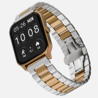 Lifelong by Vibez Imperial Luxury Smartwatch - Stainless Steel Strap Smartwatch (Silver & Gold Strap, 1.83)