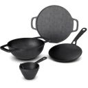 Lifelong Cast Iron Cookware Combo Set | Tawa (30cm), Kadai (24cm), Fry Pan (20cm) & Tadka Pan (LLCIC002)...