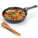 Lifelong Cast Iron Fry Pan 8 Inch (200mm) with Wooden Spatula | 2Ltr...