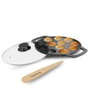 Lifelong Cast Iron Paniyaram Pan with Glass Lid |12 Pits|2.38kg Pan |Pre-Seasoned Appam Pan,Unniyappam Chatty,Large Non-Toxic Cookware,Non-Stick & Teflon Free,Durable for Easy Cooking &Cleaning,Black...