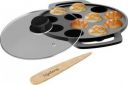 Lifelong Cast Iron with Glass Lid | Paniyaram Pan 12 Pits | 2.38kg Pan Paniarakkal 1.5 L capacity 21 cm diameter  (Cast Iron, Induction Bottom)...
