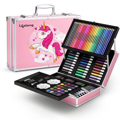 Lifelong Colour Set Kit for Kids | 145 Pieces Colour Pencil Set | Stationary Kit for Kids with Oil Pastels