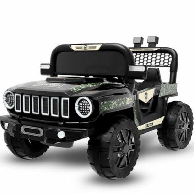 Lifelong Cuppy Electric Ride on Army Car for 3+ Years Baby Kids| Electriv Vehicle Car, Lights, Music & Bluetooth (LLEV09)