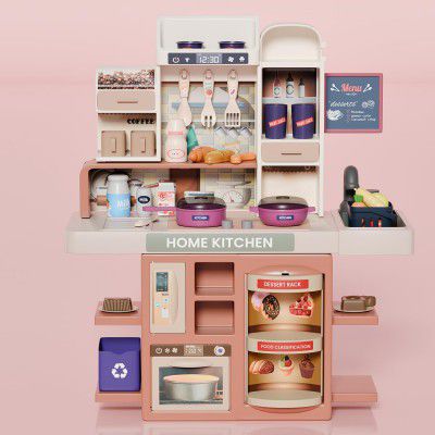 Lifelong Cuppy Pretend Play Kitchen Set for Kids | 42 PCS Play Cooking Kit with Light