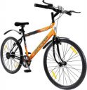 Lifelong Defender 26T with Rigid Fork 26 T Road Cycle (Single Speed, Black, Orange)...