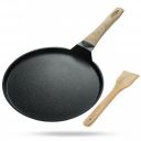 Lifelong Die-cast Flat Roti Tawa with Wooden Finish Handle & Spatula for Dosa,(LLDCT28)...