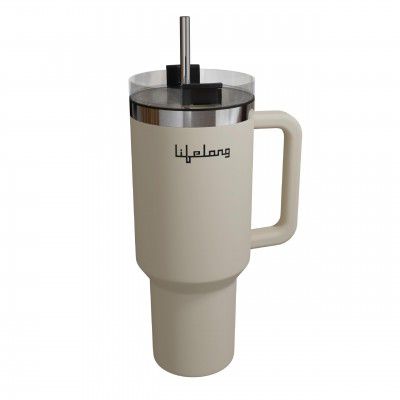 Lifelong Double-Walled Vacuum Insulated Tumbler with Unbreakable Lid & Straw 1200ml | Keeps Drinks Hot for 8 Hours & Cold for 12 Hours | Durable Stainless Steel Tumbler with Comfort-Grip