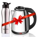 Lifelong Electric Kettle 1.5 Litre 1500W for Boiling Water, Soup with Leak-proof 750 ML Stainless Steel Water Bottle Combo | Easy to Use with 1 Year Warranty (Silver, LLEKBT02)...