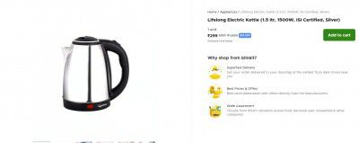 Lifelong Electric Kettle (1.5 ltr, 1500W, ISI Certified, Silver)