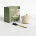 Lifelong Enamel Cast Iron Saucepan with Lid (1.9L, 20cm) (Ivory)...