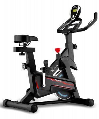 Lifelong Fit Pro Spin Fitness Bike for Home | Exercise Bike for Cardio Workout with 7 KG Flywheel | Max User Weight 120 KG