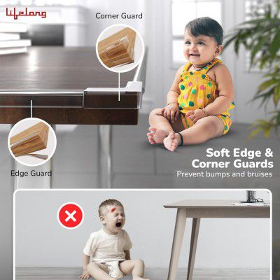 Lifelong Foam Cuppy Baby Safety & Protection Kit 2 in 1 | Long Safety Strip & 8 Large Corner Guards | Drawer Safety, Child Safety, Baby Proofing