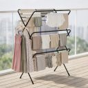 Lifelong Foldable Alloy Steel Cloth Drying Stand for Balcony|3-Tier Heavy Duty Laundry Rack for Indoor & Outdoor...