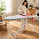 Lifelong Foldable Ironing Board with Steel Frame, Heat-Resistant Cover (Silver & White)...