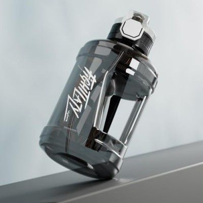Lifelong Gallon Water Bottle 1.6Litre for Gym, Sports & Home | Gym Bottle (Plastic, Black)