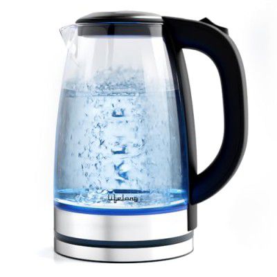 Lifelong Glass Electric Kettle 1.8L | 1350W Kettle (LLEKG01, Black)