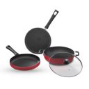 Lifelong Induction Base Non Stick Aluminium Cookware Set of 3| Nonstick Kadai...