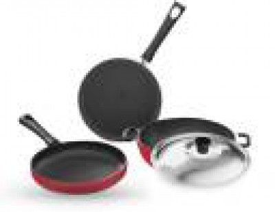 Lifelong Induction Bottom Non-Stick Coated Cookware Set  (Aluminium, 3 - Piece)