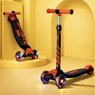 Lifelong Kick Scooter with Adjustable Height - Foldable - Skate, Red & Black, LLKS35