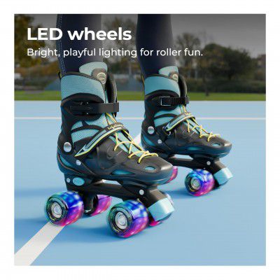 Lifelong Kids Adjustable Skating Shoes with LED Lights – Inline Roller Skating (24.5-27 cm)