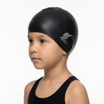 Lifelong Kids Swimming Cap | Silicone, Black, Unisex, No Hair Pulling