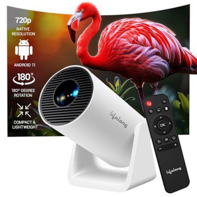 Lifelong Lightbeam Smart Projector for Home 4K Support, Native 720p HD Resolution