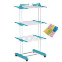 Lifelong LLCDT09 Cloth Drying Layered Foldable Stand with Wheels and Clips ( 1 Year Warranty , White and Blue )...