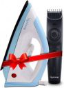 Lifelong LLCMB01 1100 W Dry Iron (White, Blue) with Men's Trimmer (Black) Super Combo...