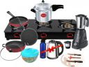 Lifelong LLCMBGS07 Family Pack Combo Glass Manual Gas Stove (3 Burners)...