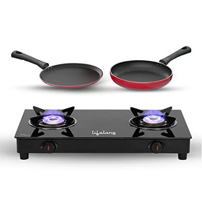 Lifelong LLCMBGS912 High Efficiency 2 Burner Auto Ignition Glass Top Gas stove 