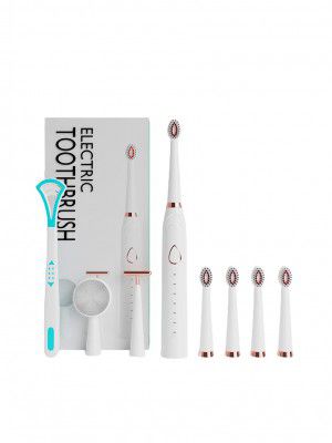 Lifelong LLDC63 Sonic Technology Electric Toothbrush with Tongue Cleaner - White