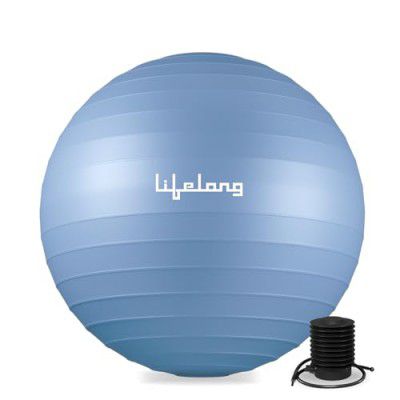 Lifelong LLFAGB55B Gym Ball for Exercise Anti Burst Exercise Ball, Blue