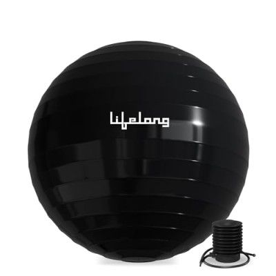 Lifelong LLFAGB55BL Gym Ball for Exercise Anti Burst Exercise Ball