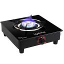 Lifelong LLGS201 Open Single Burner Glass Gas Stove (Black, 27 x 29 x 9 cm), Manual Ignition, Black...