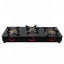 Lifelong LLGS24 Glass Top 3 Burner Gas Stove, Manual Ignition, Black (ISI Certified, 2 Year Warranty)...