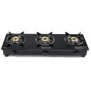 Lifelong LLGS303 Automatic Ignition 3 Burner Gas Stove with Toughened Glass Top...