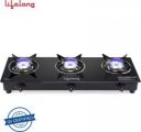 Lifelong LLGS930 Glass Top 3 Burner Glass Manual Gas Stove...