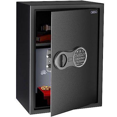 Lifelong LLHS20 56 Litres Home Safe Electronic Locker| Digital Security Safe for Home & Office with Motorized Locking Mechanism, 2 Cubic Feet(1 Year Warranty, Black)