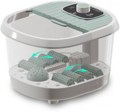 Lifelong LLM1152 Heat & Bubbles Surf Pedicure| 8 Foot Activated Manual Rollers | Foot Spa Massager  (Green)