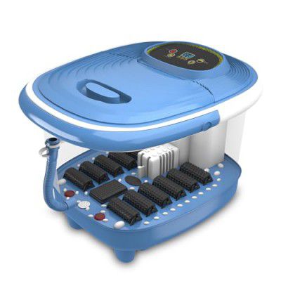 Lifelong LLM801 500W Electric Foot Spa Machine with 8 Manual Rollers, Digital Panel, Bubble Bath & Water Heating Technology for Pedicure, Pain relief & Foot Care
