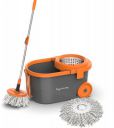 Lifelong LLMOP903 Steel spin MOP with Big Wheels & Dust Collector Mop Set  (Orange)...