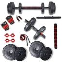 Lifelong LLPVCHGC06 PVC Home Gym Set 20kg Plate with Extension Barbell Rod and Dumbbells Rods with Gym Accessories for Home Workouts ( Black , 6 Months Warranty )...