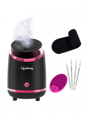 Lifelong LLS108 Hydrating Facial Steamer With Bonus Blackhead Removal Kit - Black