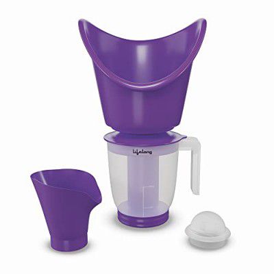 Lifelong LLS63 Face, Nose and Cough Steamer|3 in 1 Plastic Steam Vaporizer | Nozzle Inhaler, Facial Sauna and Facial Steamer Machine for Adults and Kids (1 Year Warranty, Purple)
