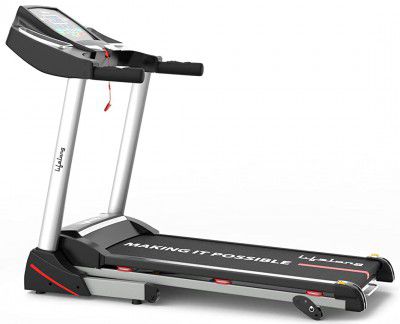Lifelong LLTM153 Fit Pro 4.5 HP Peak Motorised with Max Speed 14km/hr | Max User Weight 110Kg, Heart Rate Sensor and Manual Incline, Treadmill for Home (Video Call Installation Assistance)